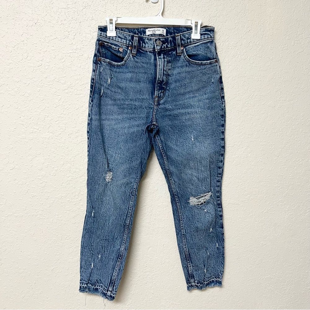 Abercrombie & Fitch The Mom High Rise Jeans Size 28/6R Blue Denim